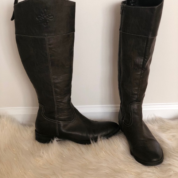 Vera Wang Womens Boots Knee High Brown Zip Up 8 - Picture 4 of 8